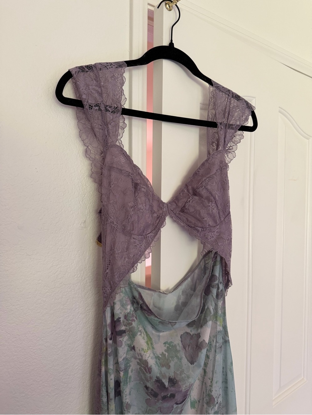 Free People Lavender & Sage Floral Lace Slip Dress - Picture 2 of 7